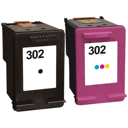 Remanufactured HP 302 Black (F6U66AE) & 302 Colour (F6U65AE) Ink Cartridges High Capacity
